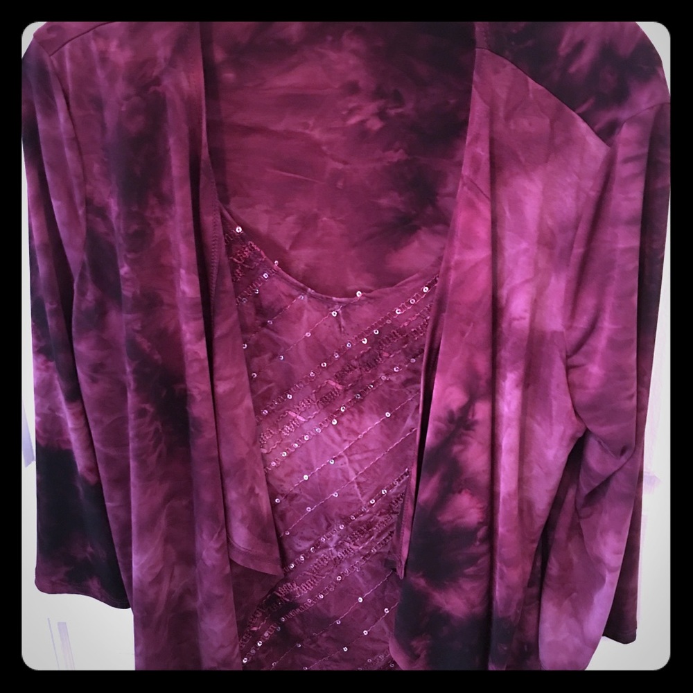 Blouse w/ attached shawl